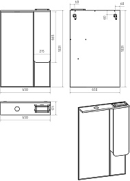 Misty Зеркальный шкаф Чегет 65 R белый – фотография-2